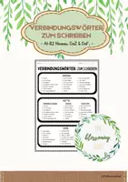 Vorschau - Merkblätter - Verbindungswörter zum Schreiben/ A1-B2 Niveau/ Grammatik - Deckblatt