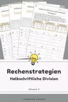Vorschau - Arbeitsblätter - Halbschriftliches Rechnen Division ZR 1000 | 3. Klasse | Strategien | Schrittweise & Hilfsaufgabe inkl. Lösungen - Deckblatt