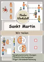 Vorschau - Arbeitsblätter - Sankt Martin - WIR TEILEN - Klettaufgaben Figur-/Grundwahrnehmung (TEACCH) - Deckblatt