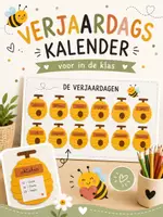 Voorbeeld - Verjaardagskalender - Thema bijtjes - Voorblad