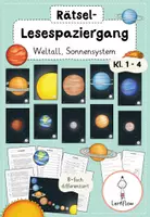 Vorschau - Arbeitsblätter - Weltall Lesespaziergang - Deckblatt