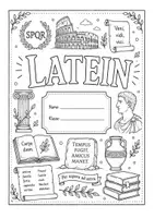 Vorschau - Mal- und Bastelvorlagen - Deckblatt für die Lateinmappe zum Ausmalen - Deckblatt