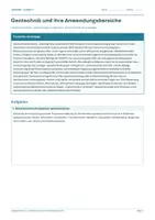 Vorschau - Arbeitsblätter - Arbeitsblatt Biologie Klasse 11 - Gentechnik und ihre Anwendungsbereiche - Deckblatt