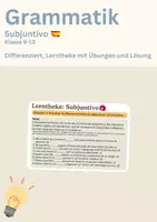 Vorschau - Arbeitsblätter - Spanisch: El subjuntivo - Übungen differenziert + Lösung - Lerntheke (Klasse 9-12) - Deckblatt