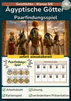 Vorschau - Stundenentwürfe - Ägyptische Götter | Paarfindungsspiel - Deckblatt
