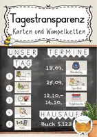 Vorschau - Poster - Tagestransparenz Schilder Klassenraum - Deckblatt