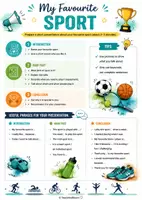 Vorschau - Arbeitsblätter - My favourite sport - Kurzpräsentation auf Englisch - Deckblatt