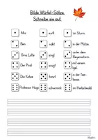 Vorschau - Spiele - Würfel-Sätze Herbst | Deutsch Klasse 2 | Satzbildung - Seite 2