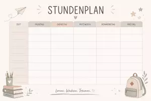 Vorschau - Anderer Materialtyp - 🧸 Stundenplan | Für Schule & Ausbildung - Seite 1