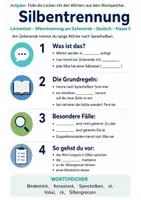 Vorschau - Poster - Silbentrennung | Spickzettel Deutsch Klasse 5 - Seite 1