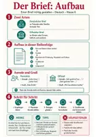 Vorschau - Poster - Der Brief – Aufbau und Gestaltung | Spickzettel Deutsch Klasse 6 - Deckblatt