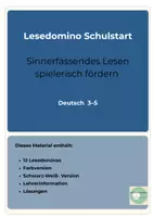 Vorschau - Stationenlernen - Freebie Lesedomino Schulstart– kostenlos Sinnerfassendes Lesen - Seite 1