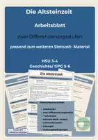 Vorschau - Arbeitsblätter - Altsteinzeit Arbeitsblatt: Jäger und Sammler – Klasse 3-6 - Deckblatt