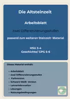 Vorschau - Arbeitsblätter - Altsteinzeit Arbeitsblatt: Jäger und Sammler – Klasse 3-6 - Seite 1
