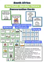 Vorschau - Interaktives Material - 🗣️ Conversation Cards South Africa 🇿🇦 | mit Differenzierung Warm up - Deckblatt