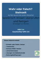 Vorschau - Spiele - Wahr oder Falsch? Steinzeit – 20 Aussagenkarten – Klasse 3-6 - Seite 1