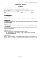 Vorschau - Arbeitsblätter - Klausur: Evolution, Gendrift, Inselgigantismus - Deckblatt