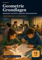 Vorschau - Arbeitsblätter - Geometrie Grundlagen Klasse 5–6 – Lernwerkstatt zu Zeichnen, Messen und Konstruieren mit Selbstkontrolle - Deckblatt