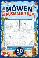 Vorschau - Mal- und Bastelvorlagen - Möwen Ausmalbilder (50 Malvorlagen) inkl. Stundenentwurf (PDF) - Deckblatt