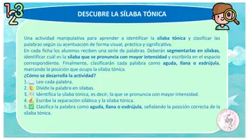 Vista previa - Juegos / Gamificación - DESCRIBE LA SÍLABA TONICA - página 1