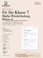 Vorschau - Arbeitsblätter - Fit für Klasse 7 - Mathe Wiederholung Klasse 6 - Deckblatt