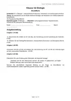 Vorschau - Klassenarbeiten - Biologieklausur: Ökologie, Neobiota, Goldrute in Europa - Deckblatt