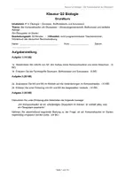 Vorschau - Klassenarbeiten - Klausur: Ökologie, Ökosystem, Komposthaufen - Deckblatt