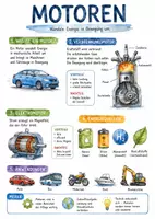 Vorschau - Arbeitsblätter - Lernposter + Arbeitsblätter zum Thema "Motor" + Lösung & MP3 + Mindmap + Infografik - Deckblatt