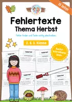 Vorschau - Arbeitsblätter - 10 Fehlertexte zum Herbst - Deckblatt