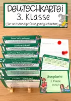 Vorschau - Anderer Materialtyp - Deutschkartei 3. Klasse (für selbständige Übungsmöglichkeit) - Deckblatt