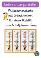 Vorschau - Anderer Materialtyp - Willkommensgruß zum Schuljahresbeginn Erdmännchen - Deckblatt