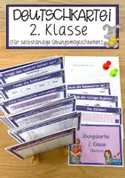 Vorschau - Anderer Materialtyp - Deutschkartei 2. Klasse (für selbständige Übungsmöglichkeit) - Deckblatt