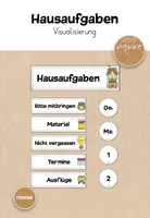 Vorschau - Präsentationen/Tafelbilder - Hausaufgaben - Visualisierung / beige - reizarm - Deckblatt
