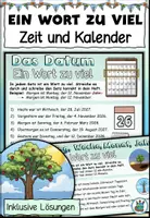 Vorschau - Aufgabenkarten - DaZ - Ein Wort zu viel - Datum / Tag, Woche, Monat, Jahr - DaZ / DaF / Deutsch - Deckblatt