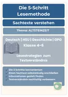 Vorschau - Arbeitsblätter - 5 Schritt Lesemethode Altsteinzeit Sachtext Klasse 4-6 - Seite 1