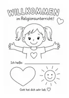 Vorschau - Arbeitsblätter - Willkommen im Religionsunterricht – Kennenlern-Arbeitsblatt | Junge & Mädchen | 1. Klasse Grundschule - Deckblatt