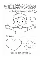 Vorschau - Arbeitsblätter - Willkommen im Religionsunterricht – Kennenlern-Arbeitsblatt | Junge & Mädchen | 1. Klasse Grundschule - Seite 1