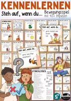 Vorschau - Spiele - Steh auf, wenn du ... – Kennenlernspiel Bewegungsspiel / 40 Karten Kennenlernen Schulstart Schuljahresanfang - Deckblatt