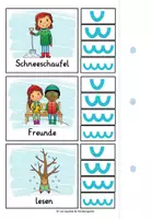 Vorschau - Stationenlernen - Silben schwingen Winter - Klammerkarten - Seite 3