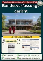 Vorschau - Stundenentwürfe - Bundesverfassungsgericht: Aufgaben und Klagearten | Unterrichtsstunde mit Fallbeispielen - Deckblatt