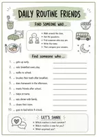 Vorschau - Arbeitsblätter - Speaking & Communication: Daily Routines / My Day – Partner Interviews Englisch Klasse 5–7 - Seite 1
