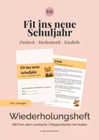 Vorschau - Stationenlernen - Wiederholungsheft Klasse 2/3 | Deutsch, Mathematik - Deckblatt