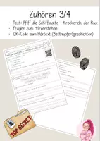 Vorschau - Arbeitsblätter - Zuhörtext "Krockerich, der Rux" mit Fragen - Klasse 3/4 - Deckblatt