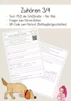 Vorschau - Arbeitsblätter - Zuhörtext "Der Wal" mit Fragen - Klasse 3/4 - Deckblatt