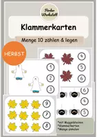 Vorschau - Arbeitsblätter - Klammerkarten: Menge 10 - HERBST/HALLOWEEN - Menge legen - Deckblatt