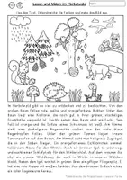Vorschau - Arbeitsblätter - Lesen und Malen Herbst. Leseförderung, Lesetraining Klasse 2, Klasse 3, Klasse 4, DaZ - Seite 1