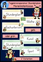 Vorschau - Präsentationen/Tafelbilder - Tagestransparenz Marienkäferklasse 🐞 | Stundenplankarten & Tagesablauf | Klassentier Marienkäfer | Grundschule | Classroom Management - Deckblatt