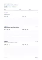 Vorschau - Test - Test · Terme addieren und subtrahieren · Test A und B in zwei Stufen mit Lösungen und Notenschlüssel - Seite 1