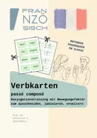 Vorschau - Mal- und Bastelvorlagen - Passé composé | Verbkarten & Bewegung - Deckblatt