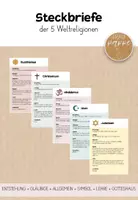 Vorschau - Poster - Steckbriefe / Wissenskarten zu den 5 Weltreligionen - Deckblatt